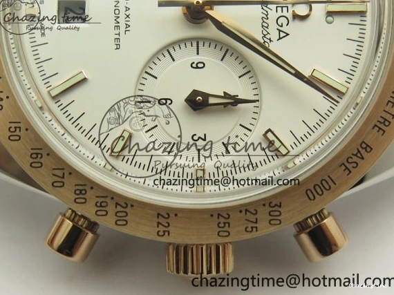 0212 Thermal Speedmaster ’57 Co-Axial SS RG OMF 1:1 Best Edition White Dial On SS RG Bracelet A9300 (Free Leather Strap) 8074